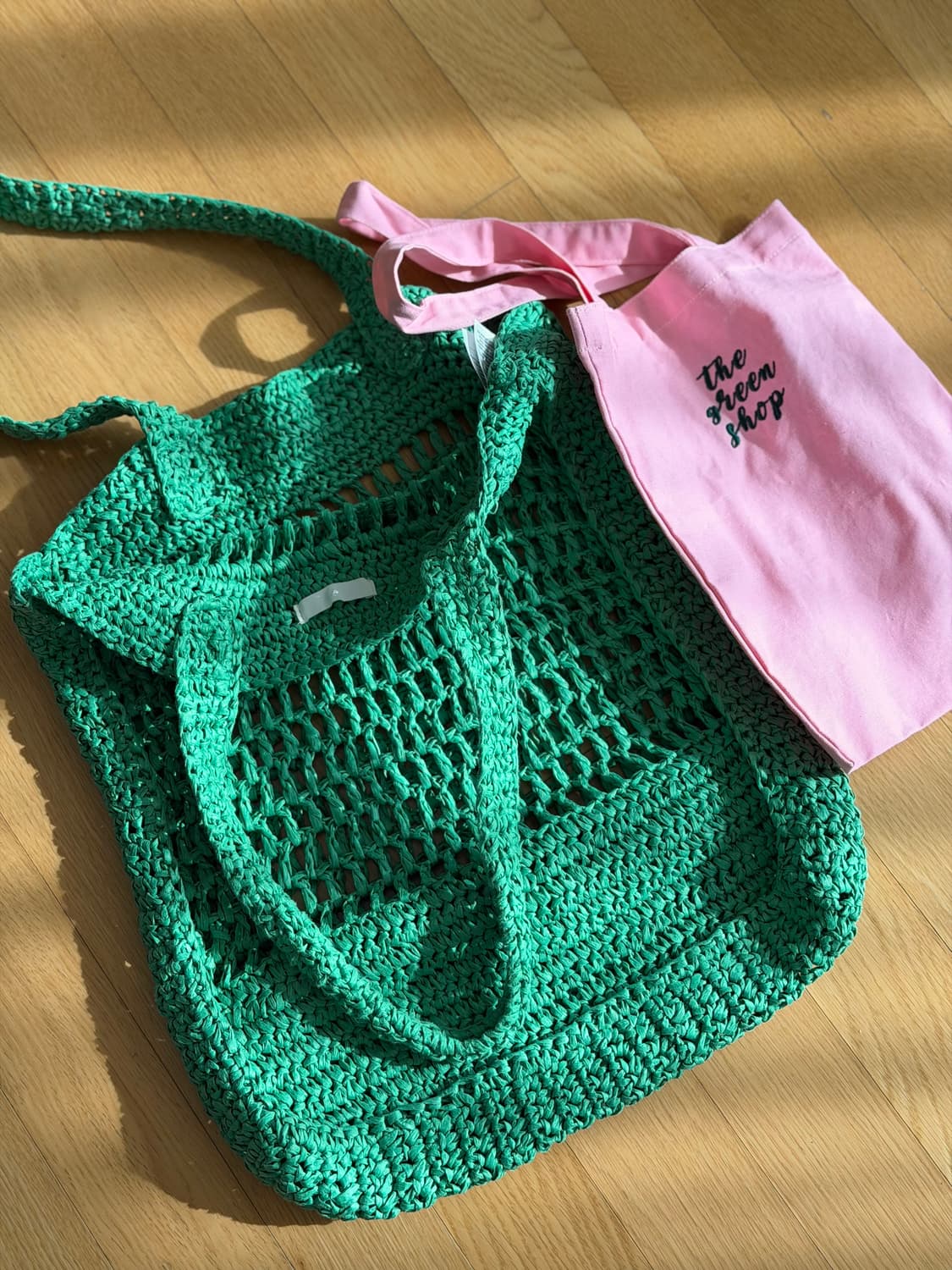 H&M 라탄 초록색 라탄 꼬임 가방 상품이미지4