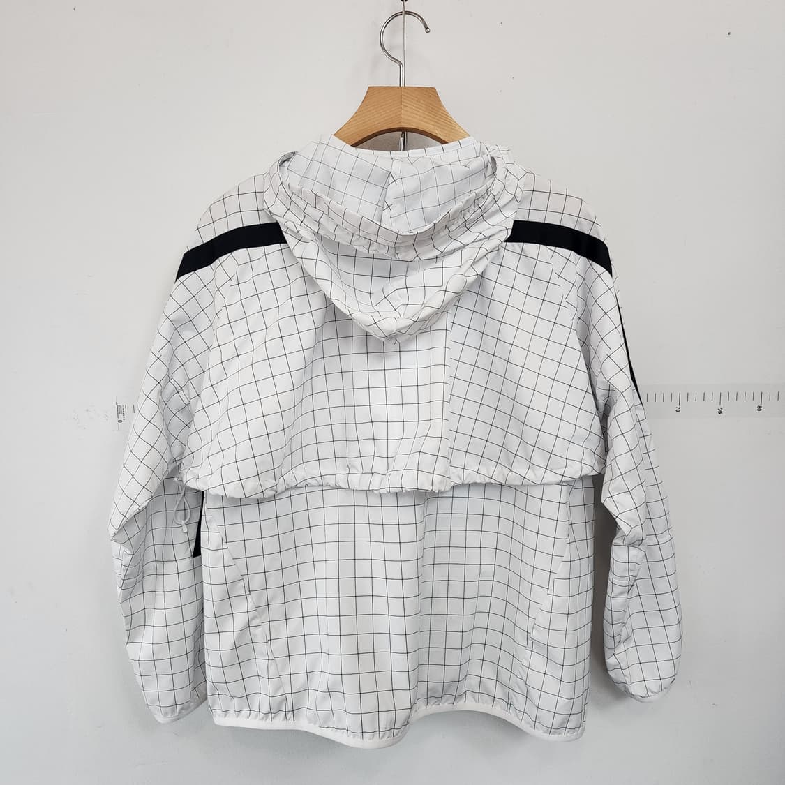 아디다스 화이트 체크 바람막이 후드 자켓 상품이미지8