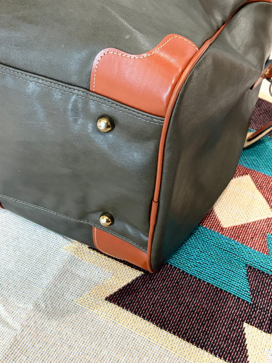 90s 제팬 HAVARD USA 2way 레더 보스턴백 상품이미지3