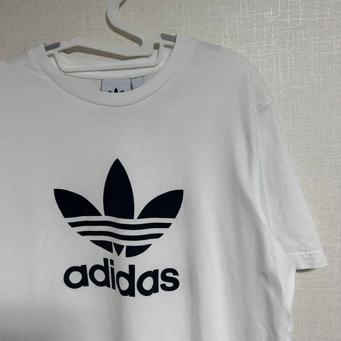 아디다스 트레포일 불꽃 빅로고 화이트 반팔 티셔츠 115 상품이미지4
