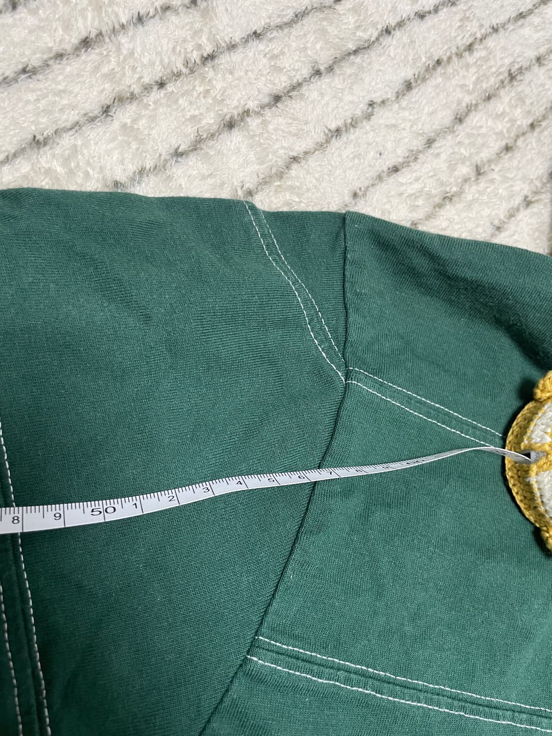 스투시 그린 스트라이프 후드 헨리넥 티셔츠 S사이즈 상품이미지9