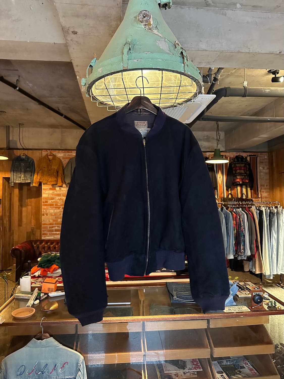 50s USA Deer Skin Suede Bomber Jacket 상품이미지10