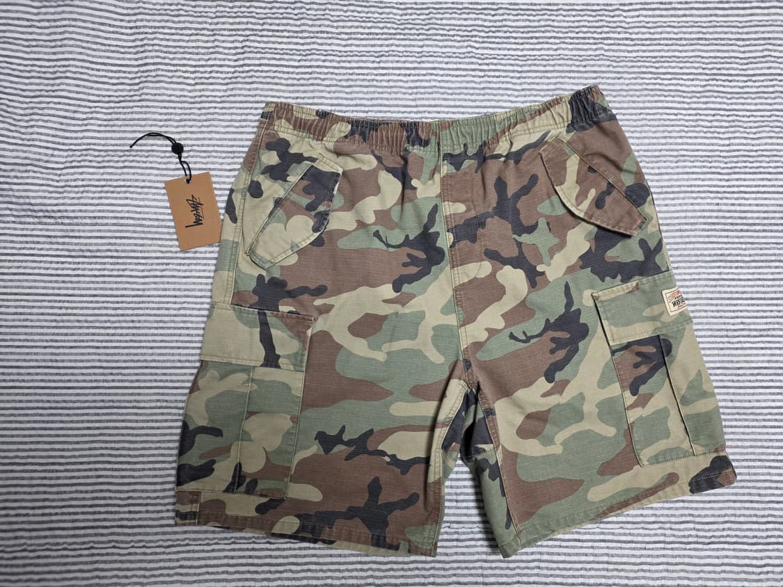스투시 립스탑 비치 카고 쇼츠 카모 L 상품이미지1
