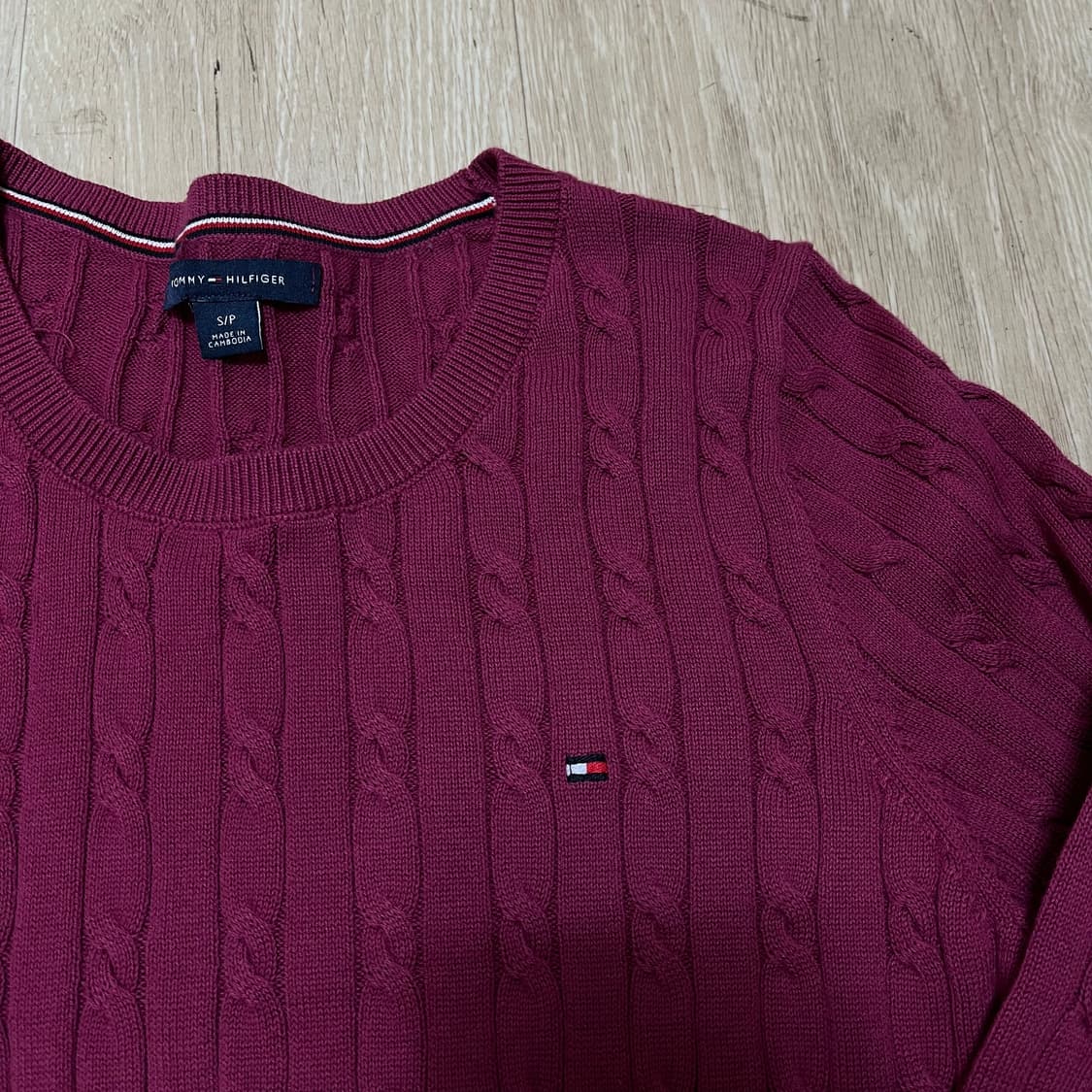 타미힐피거 미니플래그 케이블 크루넥 니트 S/90 상품이미지2