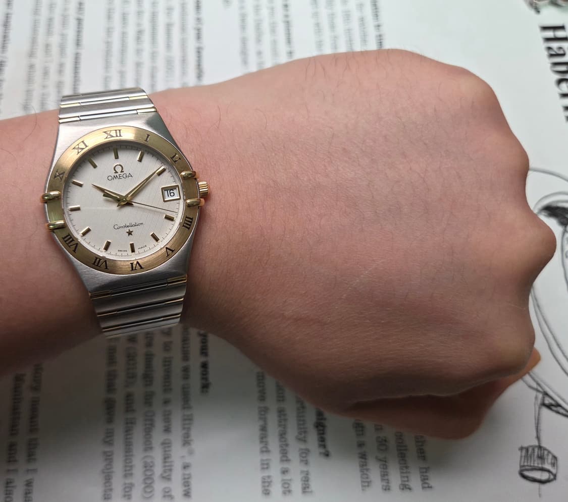 오메가 컨스틸레이션 별로고 하프바 콤비 화이트판 쿼츠 브레이슬릿 ver. 상품이미지9
