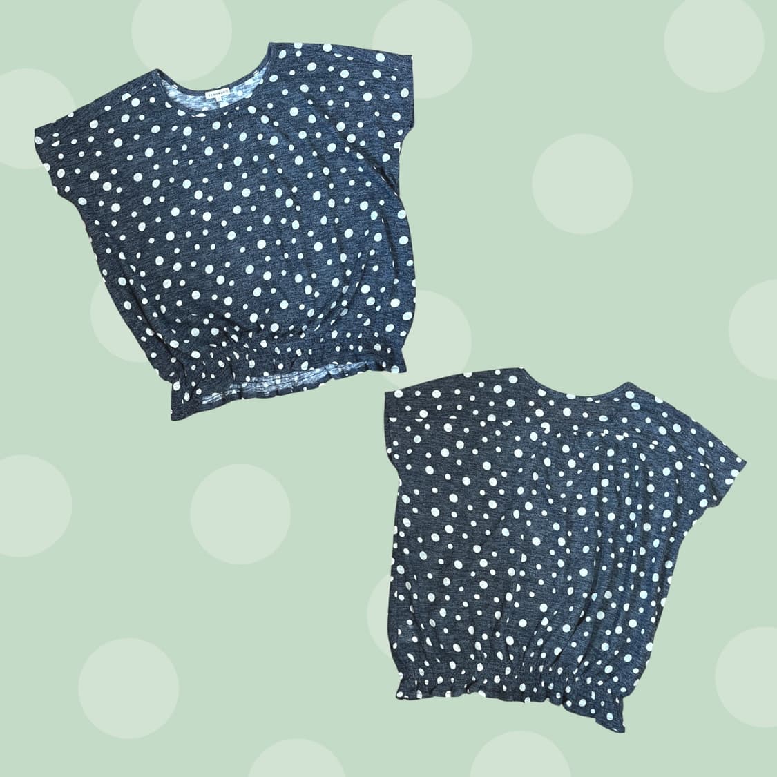 빈티지 다크그레이 벌룬핏 땡땡이 티셔츠 상품이미지3