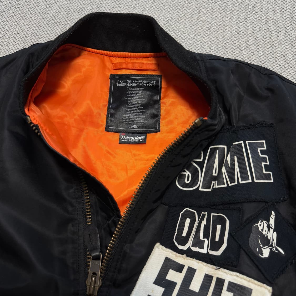 휴먼빙 로고 패치 ma-1 자켓 상품이미지3