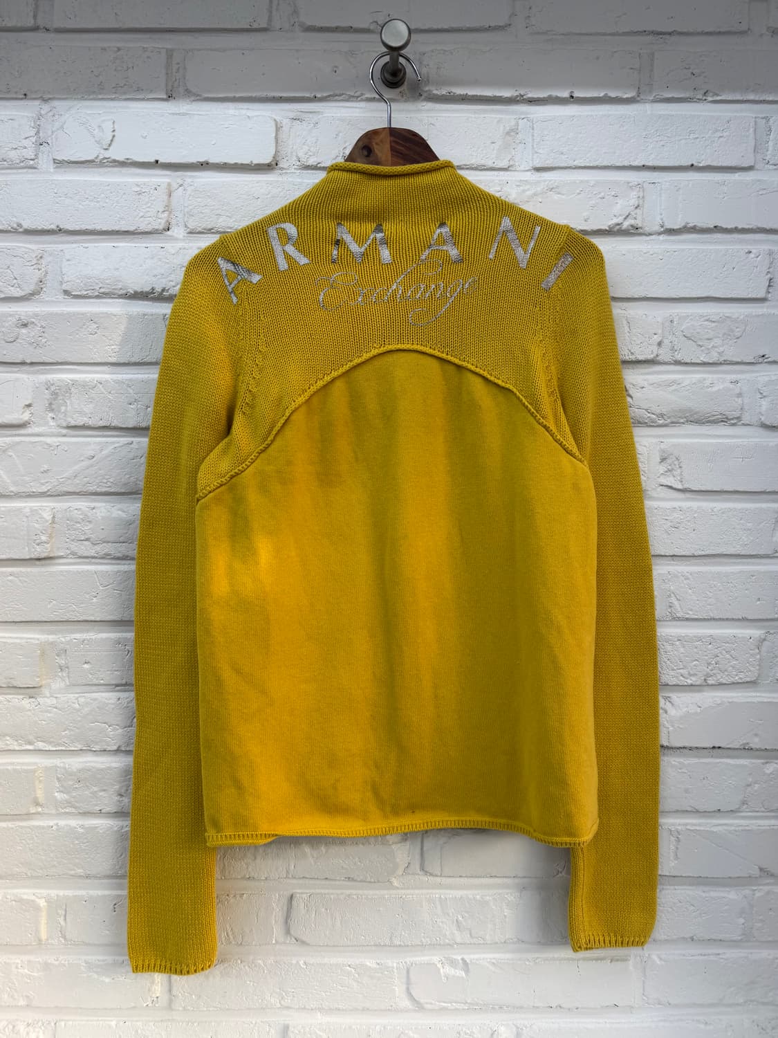 아르마니 익스체인지 백로고 옐로우 가디건 상품이미지6