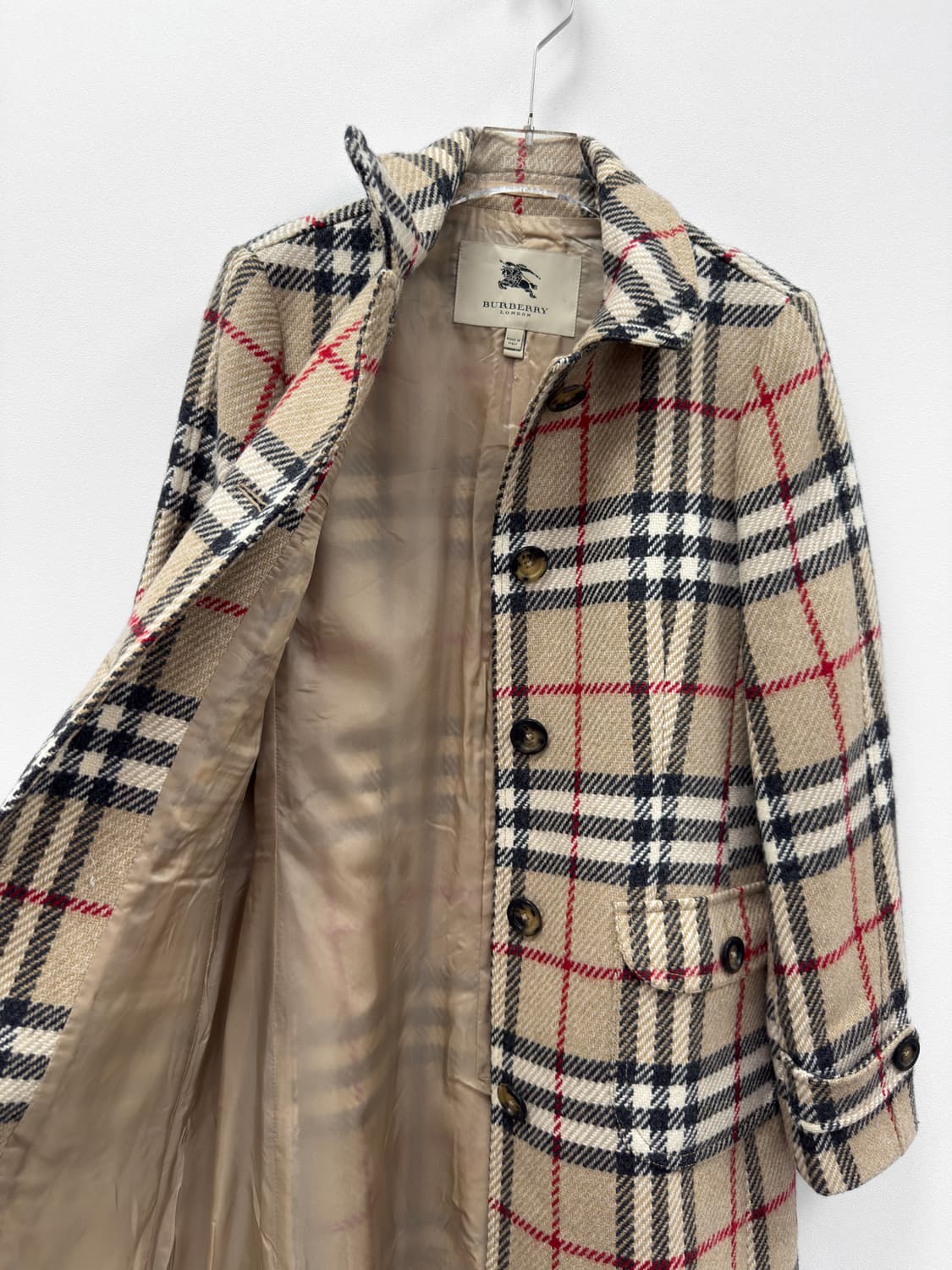 Burberry Nova Check Wool Coat Beige 상품이미지4