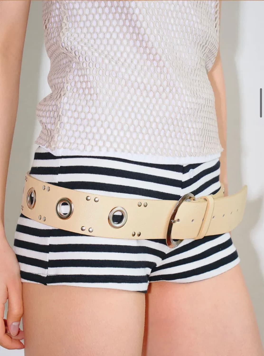 샌드뮤지엄 EYELET LEATHER BELT [Butter Yellow 상품이미지7