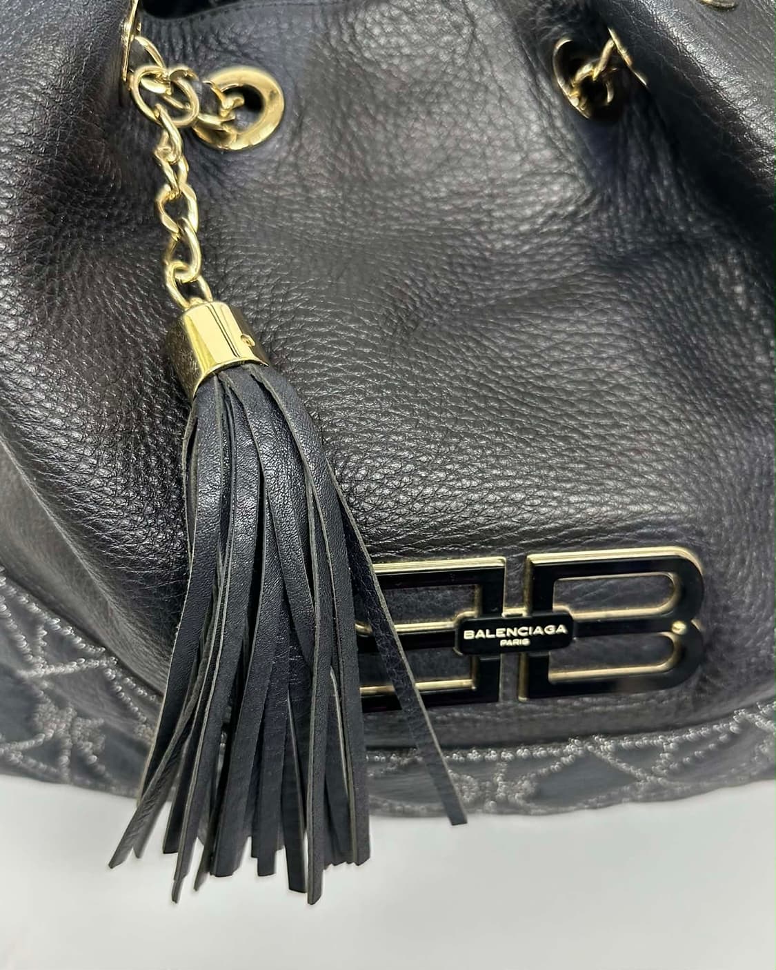 발렌시아가 빅로고 은장 버킷 체인 쇼퍼백.숄더.토트 상품이미지6