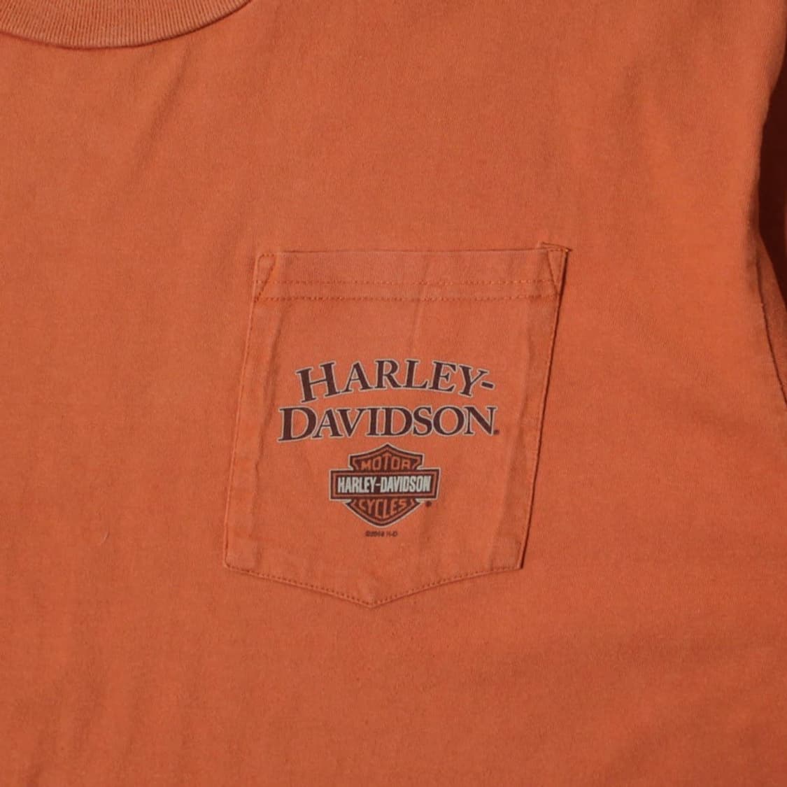 00's Harley-Davidson 할리 데이비슨 USA 오렌지 반팔 상품이미지4