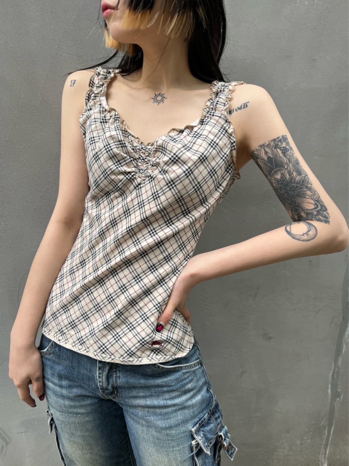 버버리 체크 슬리브리스  상품이미지2