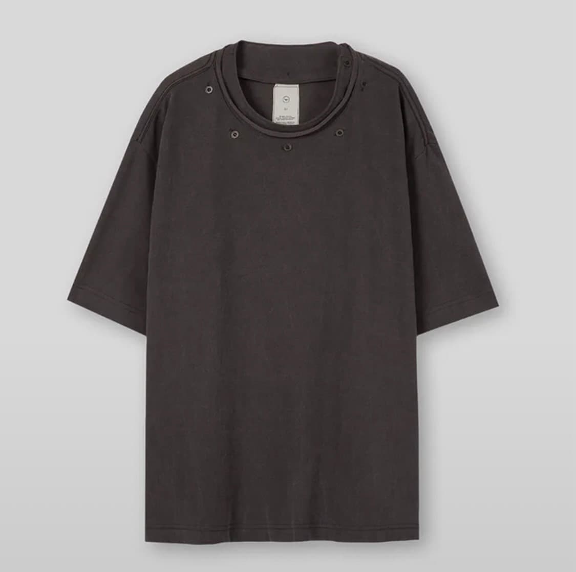 나아나나 버튼 반팔티 (퍼플브라운) 상품이미지1