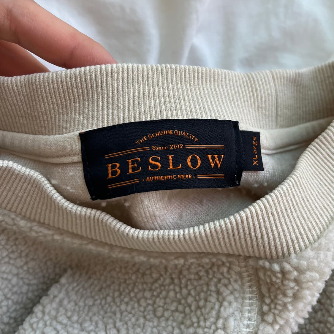 Beslow 베이지 플리스 맨투맨 XL 상품이미지4