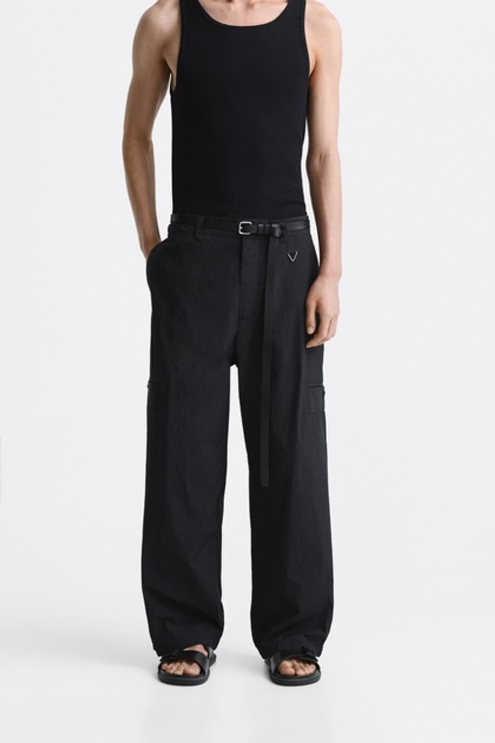 ZARA 플리츠 하이테크 팬츠 S 30 상품이미지1