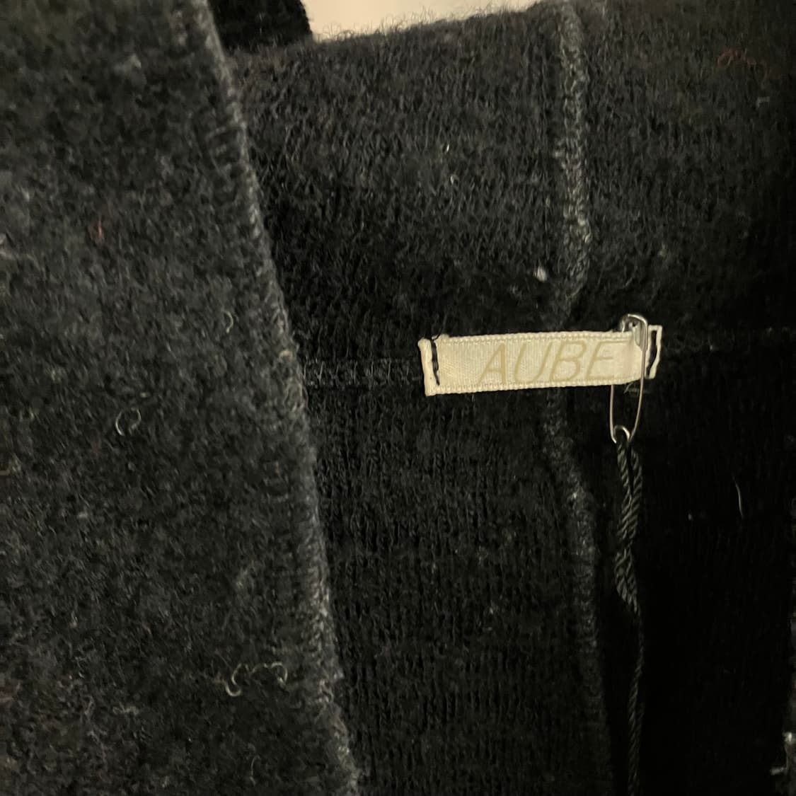 JPN VTG 블랙 울 후드 코트 M 상품이미지3