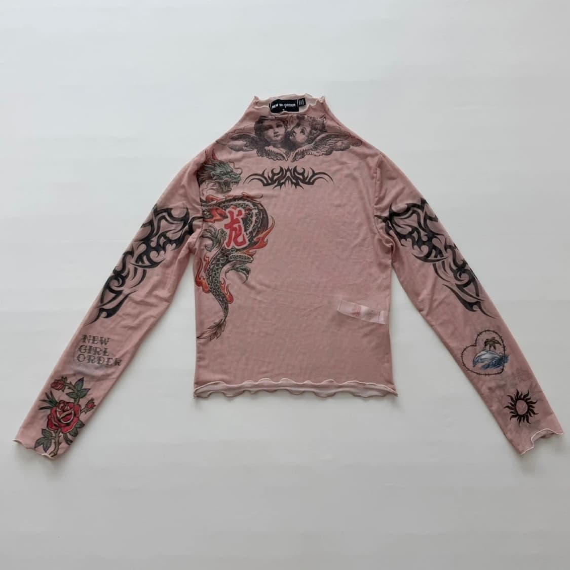 NEW girl ORDER 타투 시스루 티 / 메쉬 탑 상품이미지2