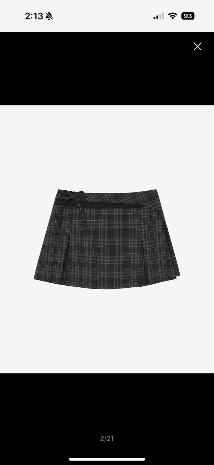 미세키서울 Pocket layered check skirt BLACK 2 상품이미지2