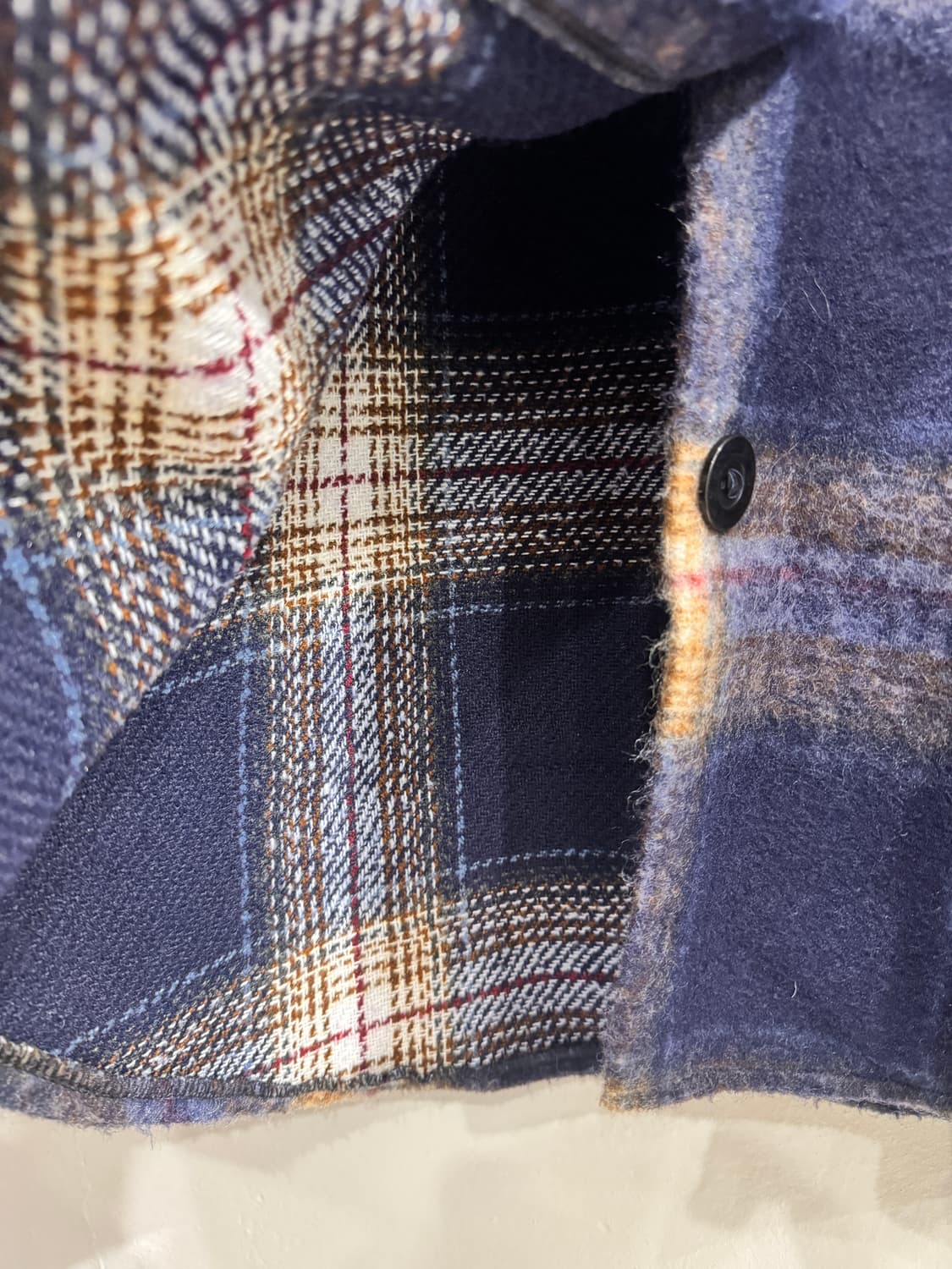 vintage 모헤어 오버핏 롱 체크코트 상품이미지4