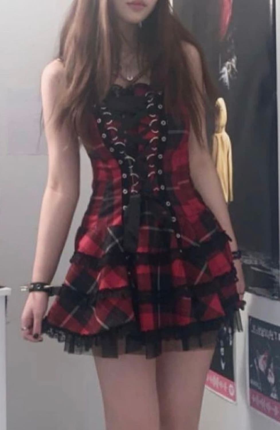 고스로리 펑크 체크 원피스 상품이미지2