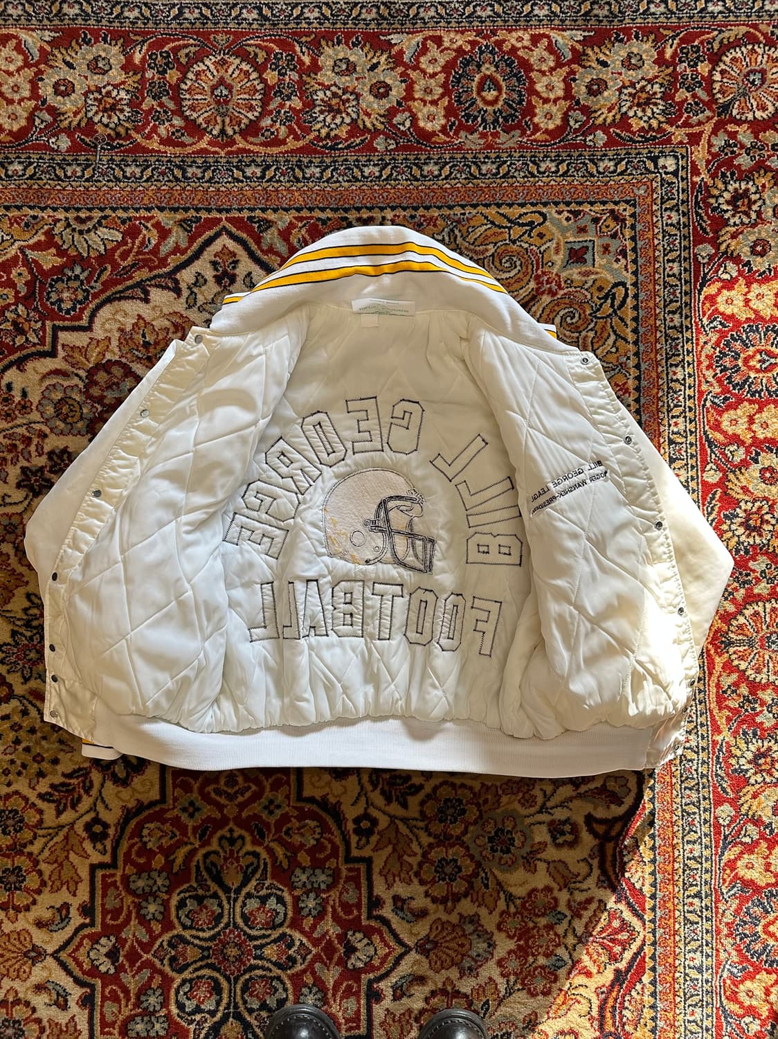 80s Harvard Clothing 화이트 새틴 바시티 상품이미지8