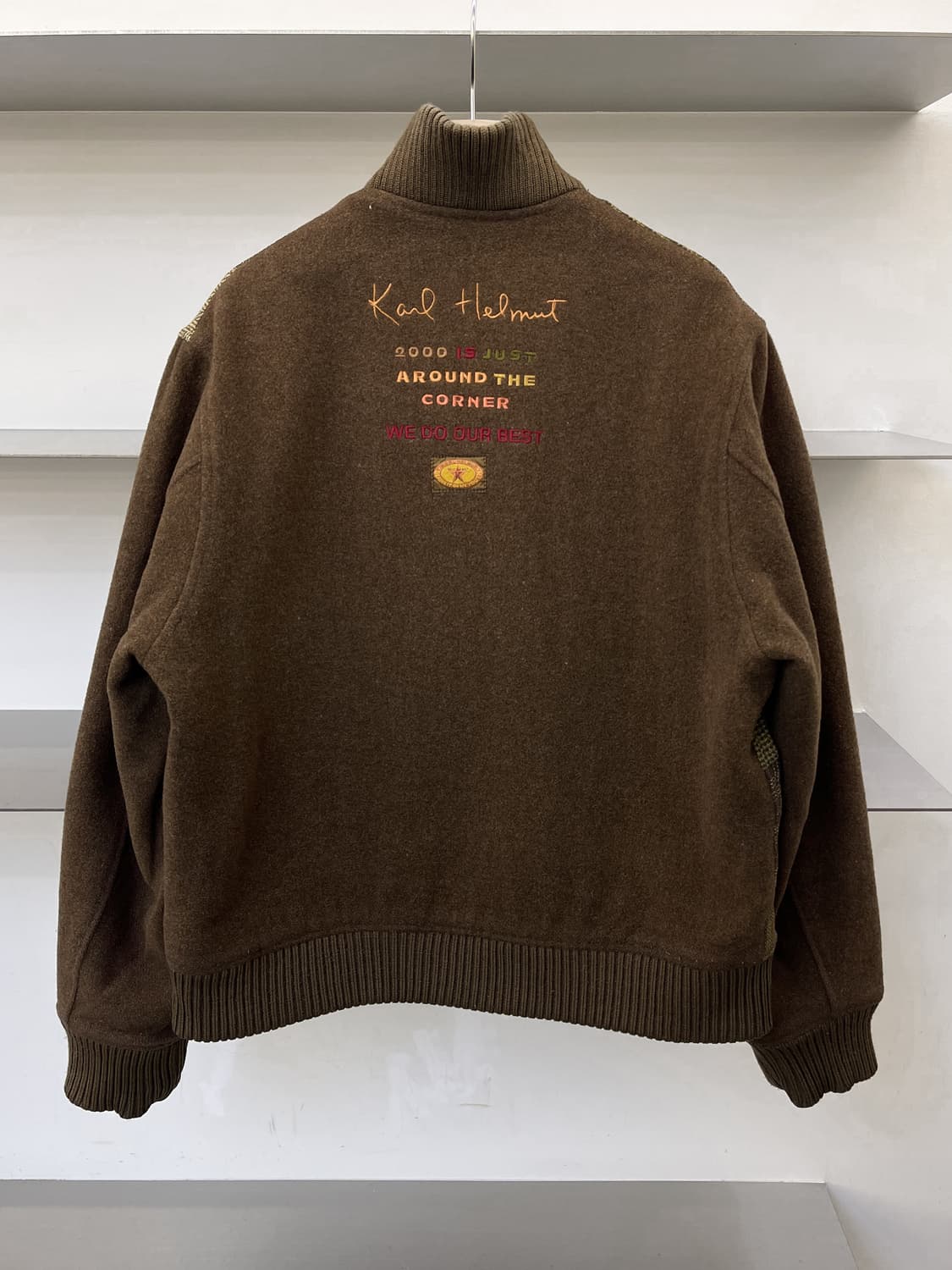 칼 헬무트 90s 체크 패치워크 울 자켓 상품이미지4