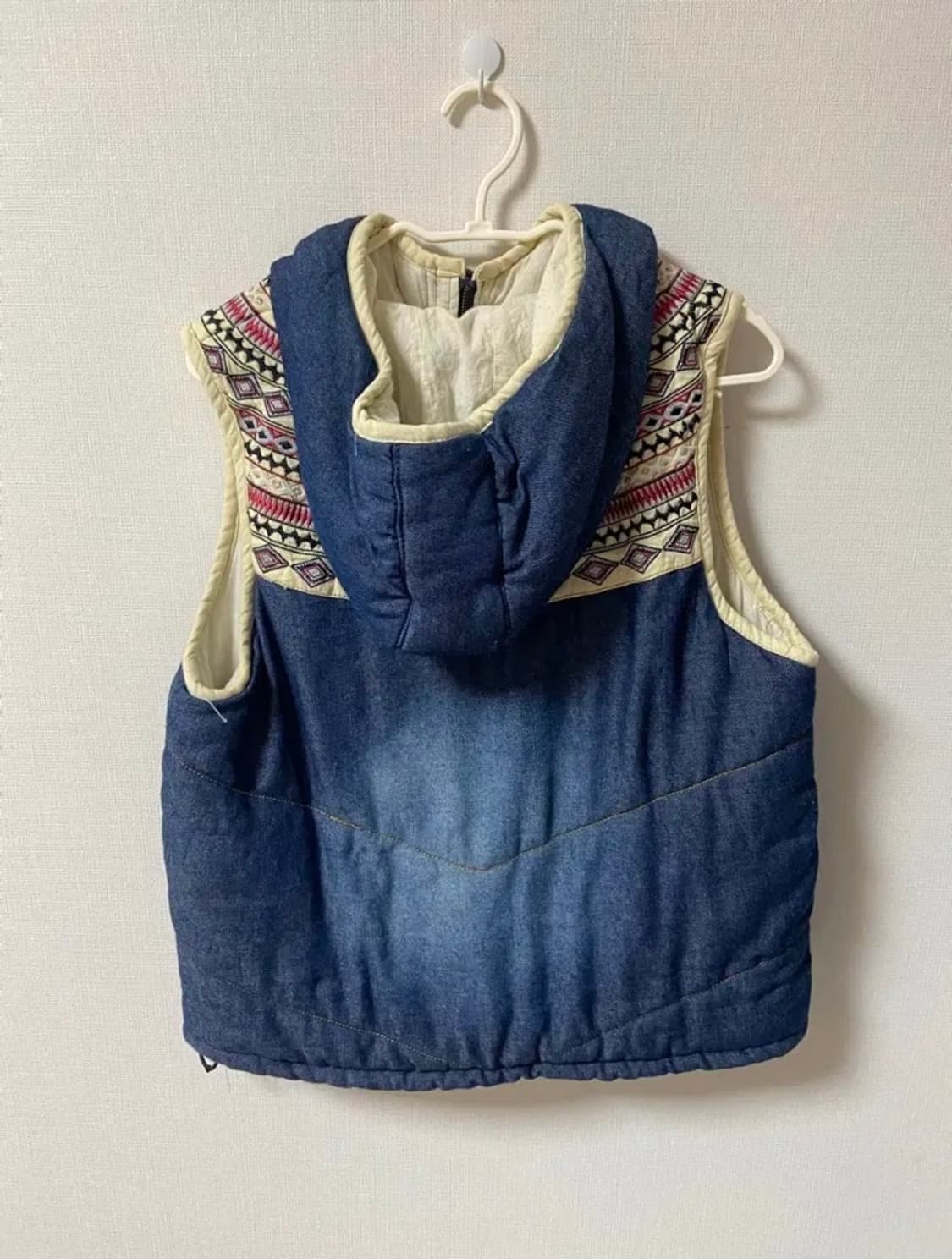 일본 빈티지 모리걸 하구미 보헤미안 청 조끼 상품이미지6