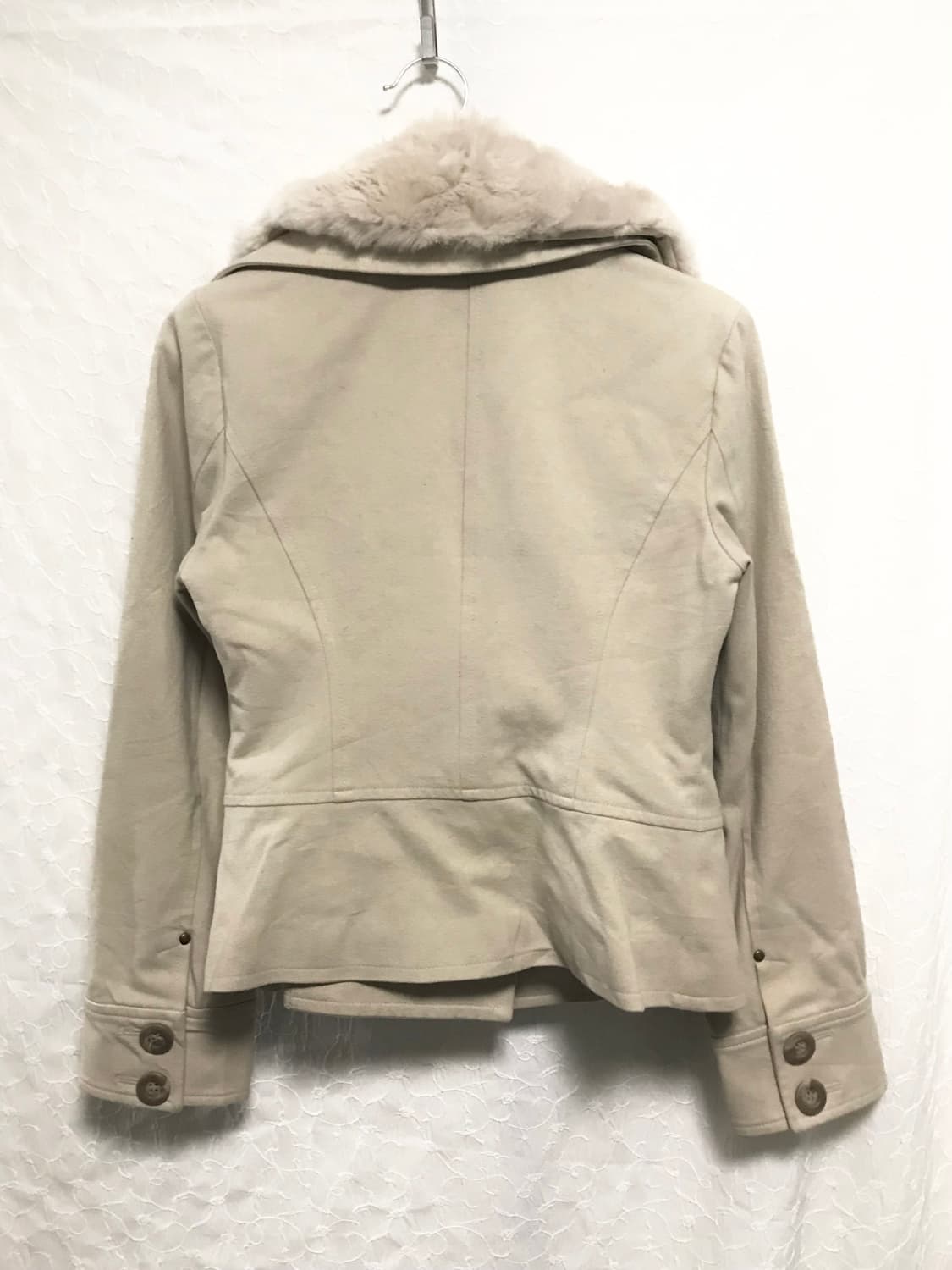 빈티지 y2k 페어리 래빗퍼 벨티드 코튼 퍼 자켓 상품이미지2