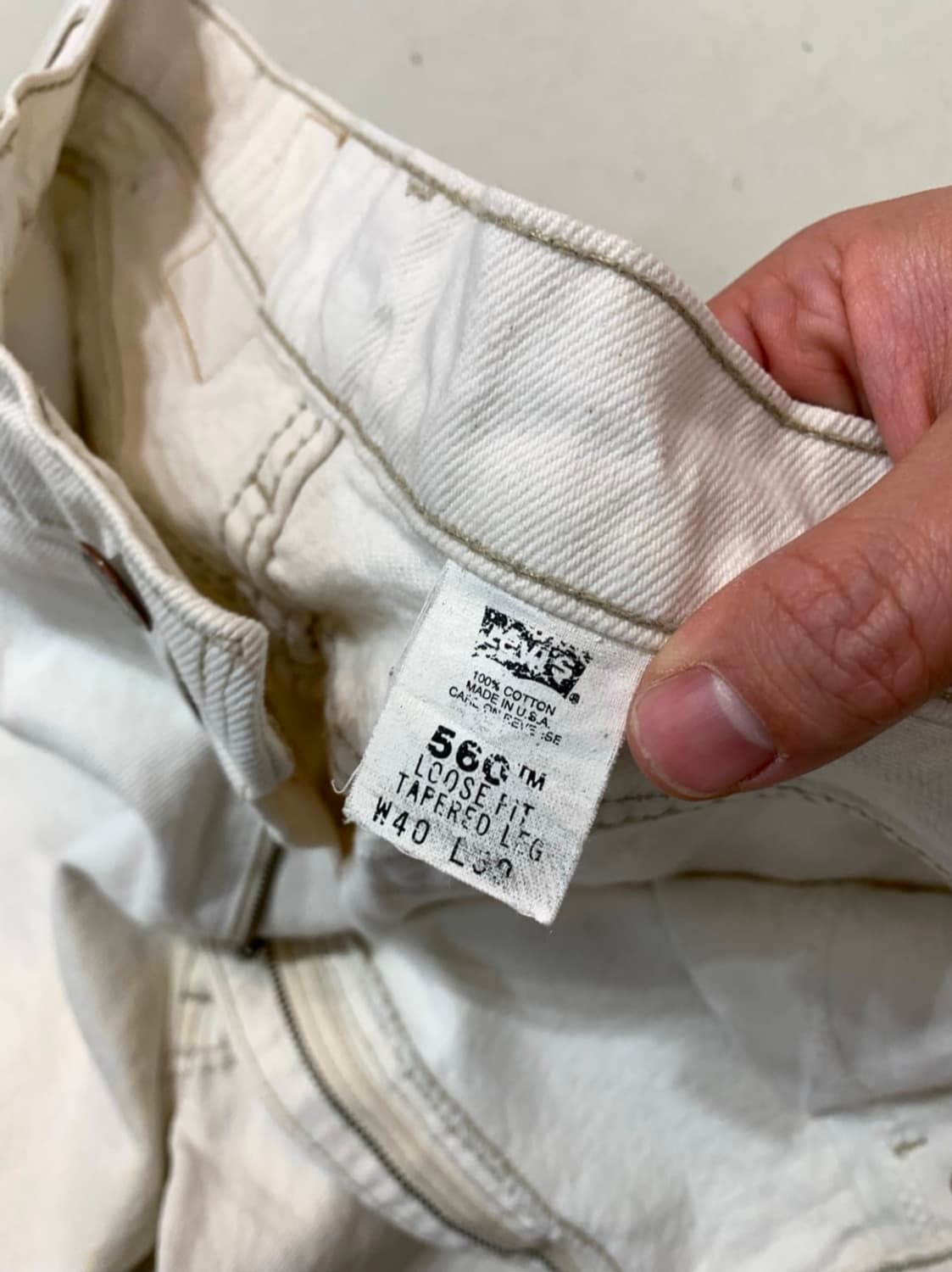 90s 빈티지 리바이스 560 화이트 팬츠 38 상품이미지4