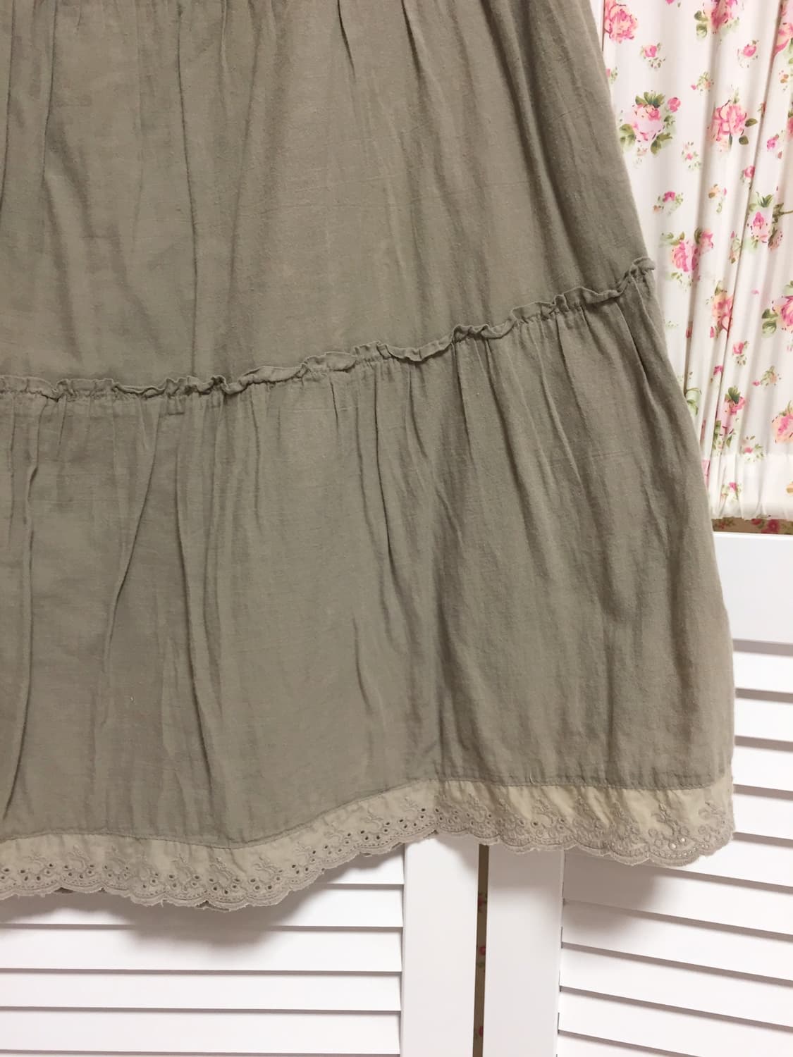 빈티지 모리걸 카키 스커트 상품이미지2