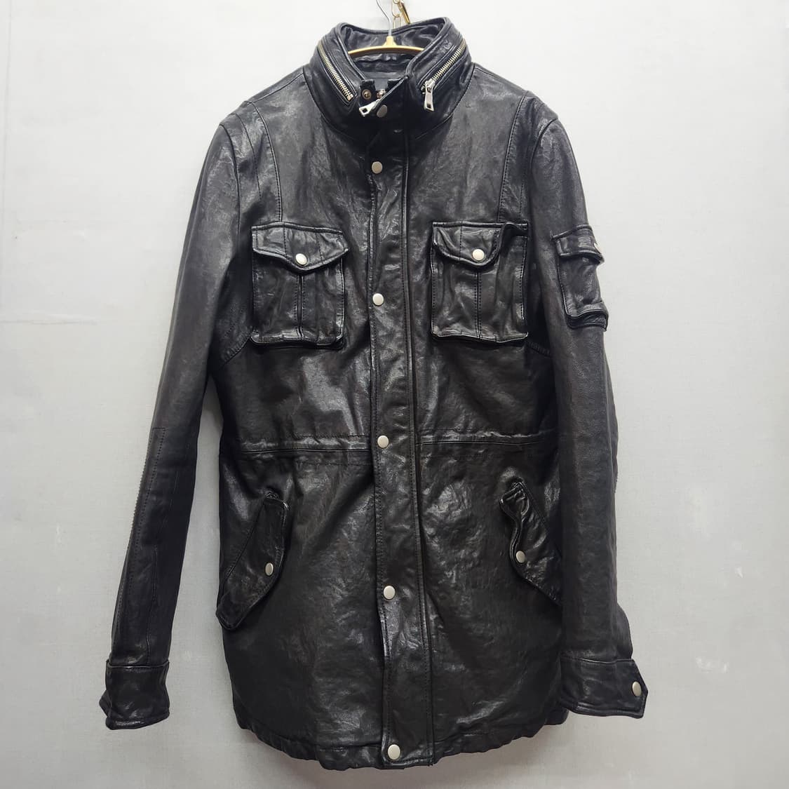 이태리 FRIENDS 양가죽100% 하이넥 가죽자켓  S 상품이미지1