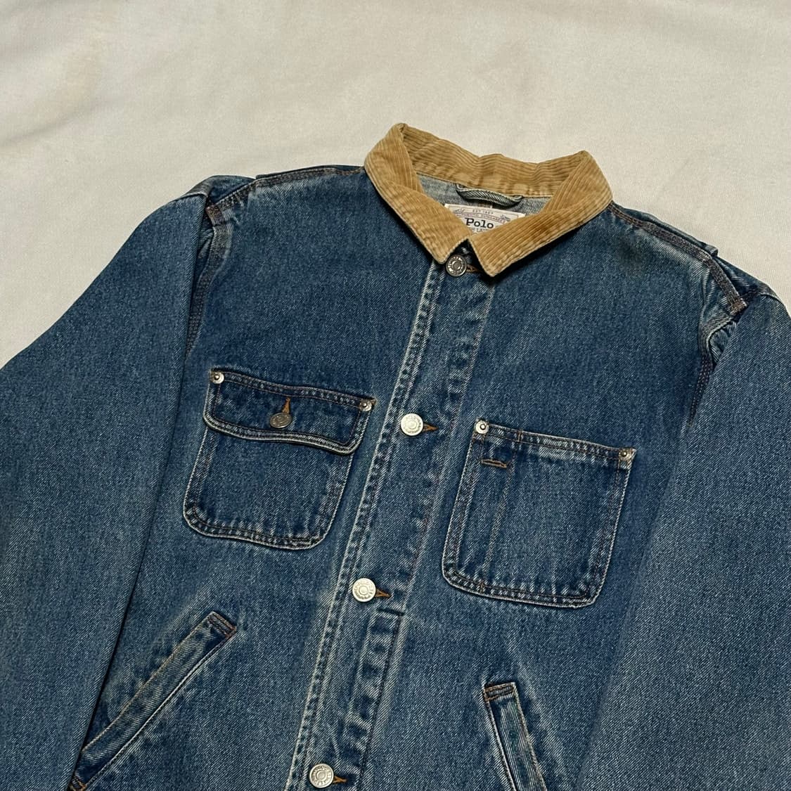L 폴로랄프로렌  90s USA 빈티지 덩가리 데님 자켓 상품이미지1