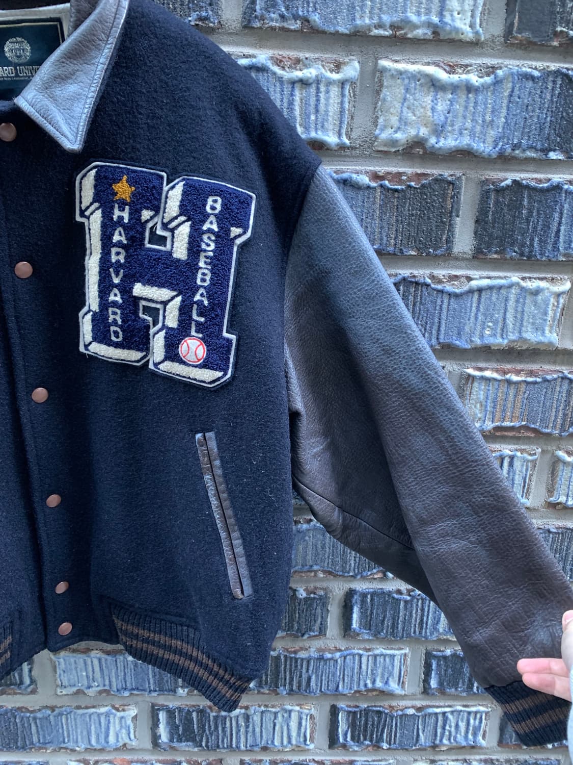 70s 하버드대학교 울레더 바시티자켓 상품이미지3