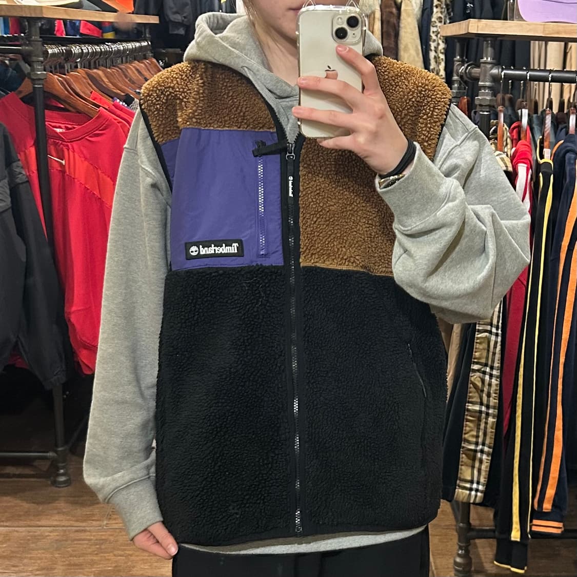 [HI]  팀버랜드 양털 조끼 브라운&블랙 상품이미지1