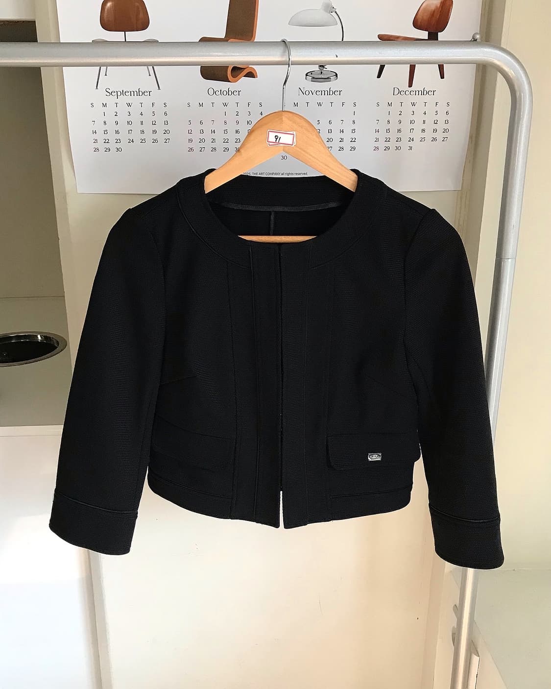 꾸레쥬 은장 라운드 크롭 트위드 자켓 상품이미지2