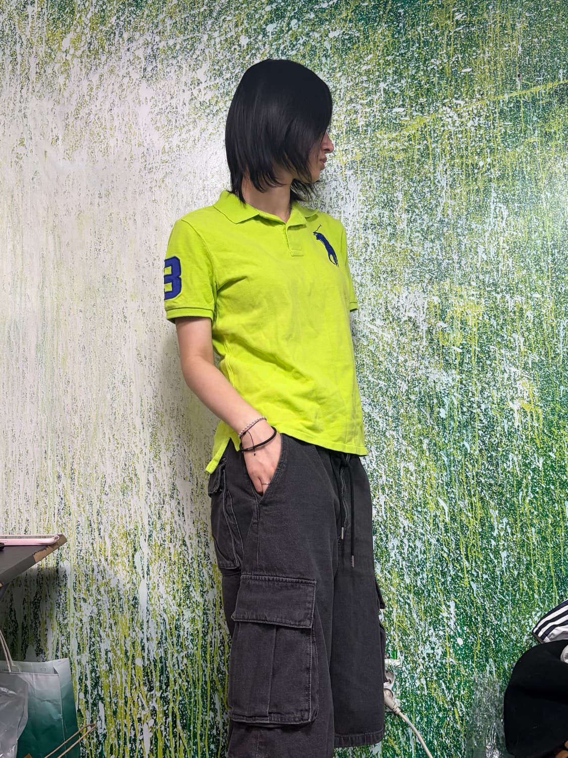 폴로 빅포니 치프키프 형광 딱붙 반팔 카라 티셔츠 키즈 L 상품이미지5