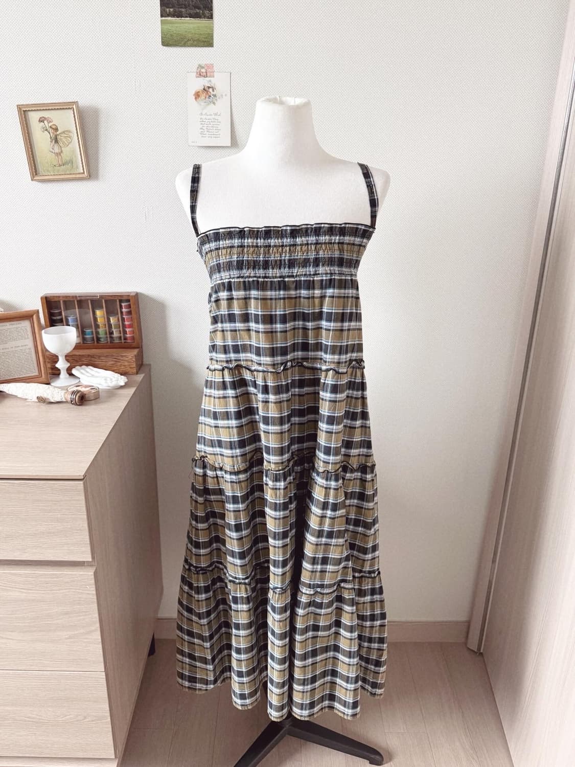 모리걸 체크 원피스 상품이미지1