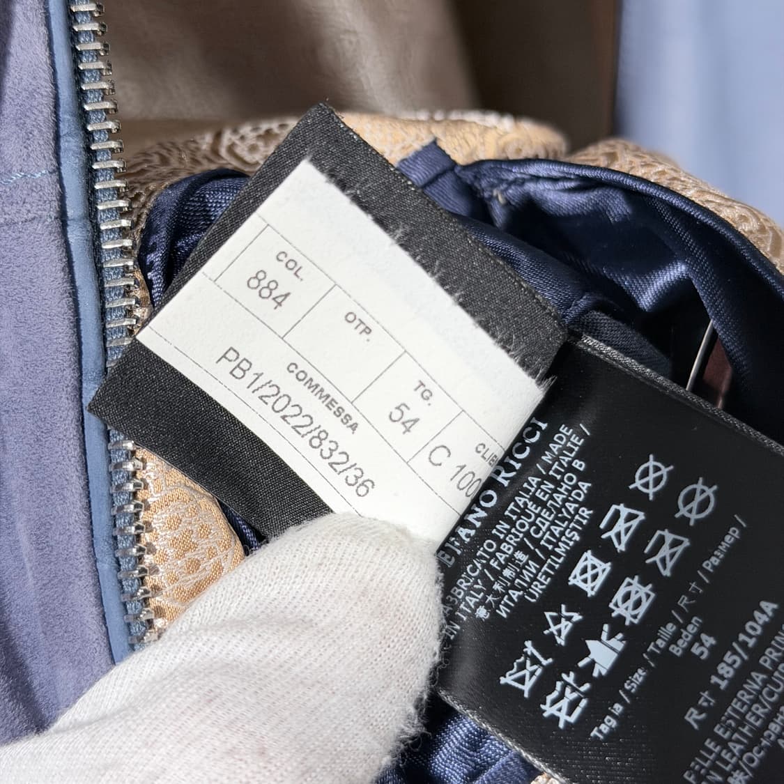 (A+/54) / 스테파노 리치 블루 스웨이드 봄버 블루종 자켓 상품이미지8