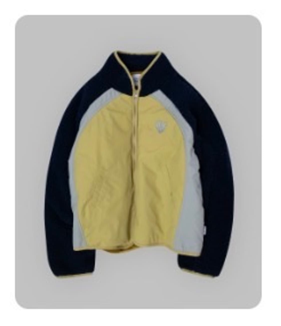 썸플레이스 하이넥 덤블 배색 크롭 플리스 패딩 집업 자켓 네이비 상품이미지1