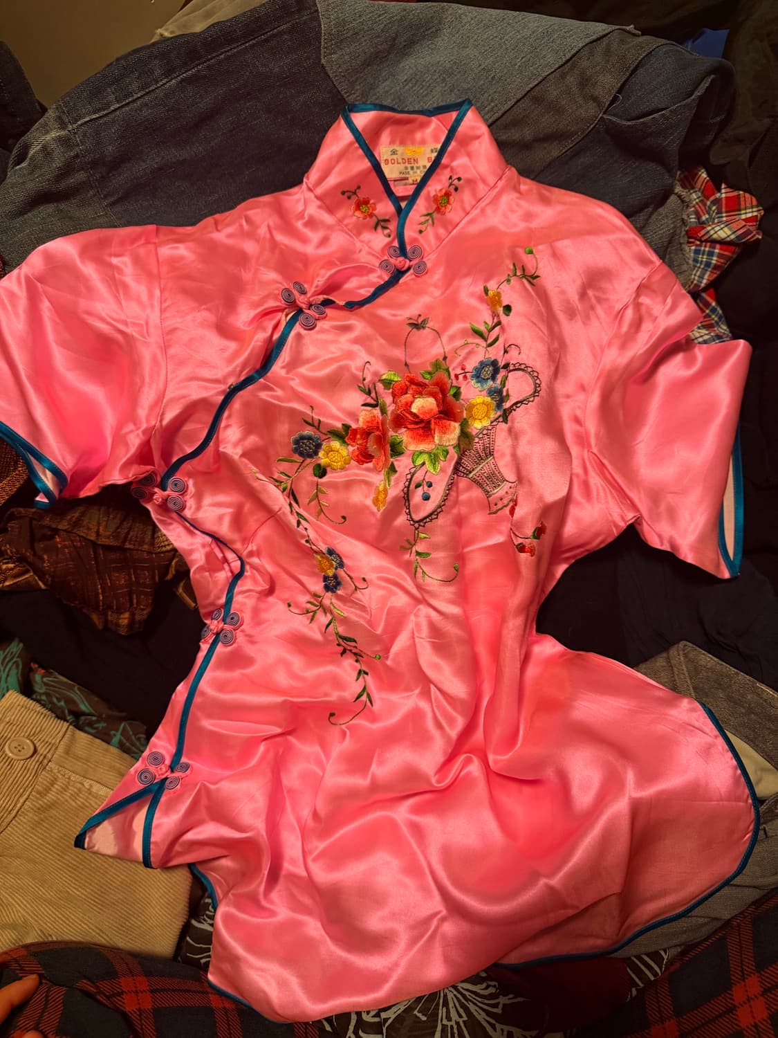 오리엔탈 치파오 자수 탑 상품이미지1