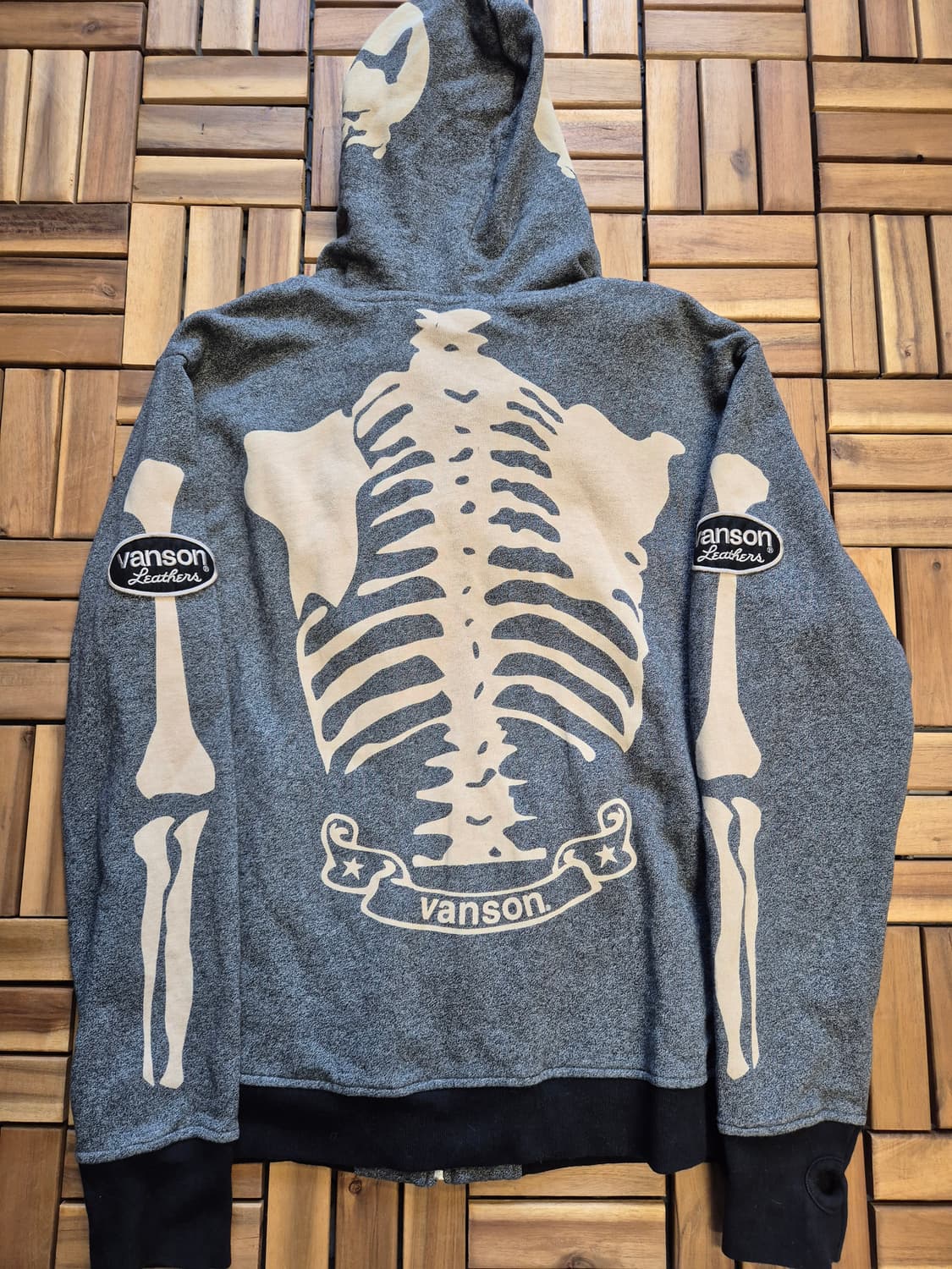 Vanson 밴슨 본 스켈레톤 레어이드 후드집업 상품이미지4