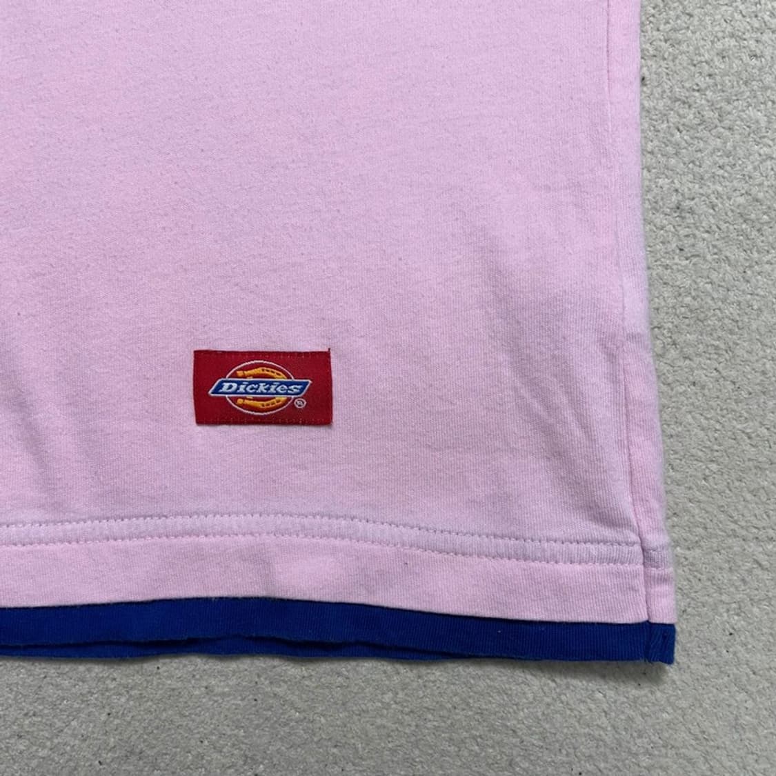 DICKIES 핑크+블루 레이어드 반팔 L 상품이미지4
