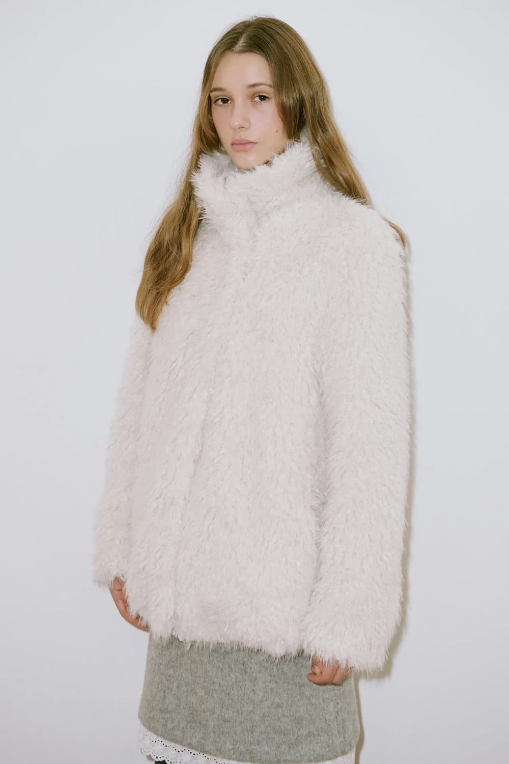SINOON Heavy Mix Fur Jacket (Cream) 상품이미지2