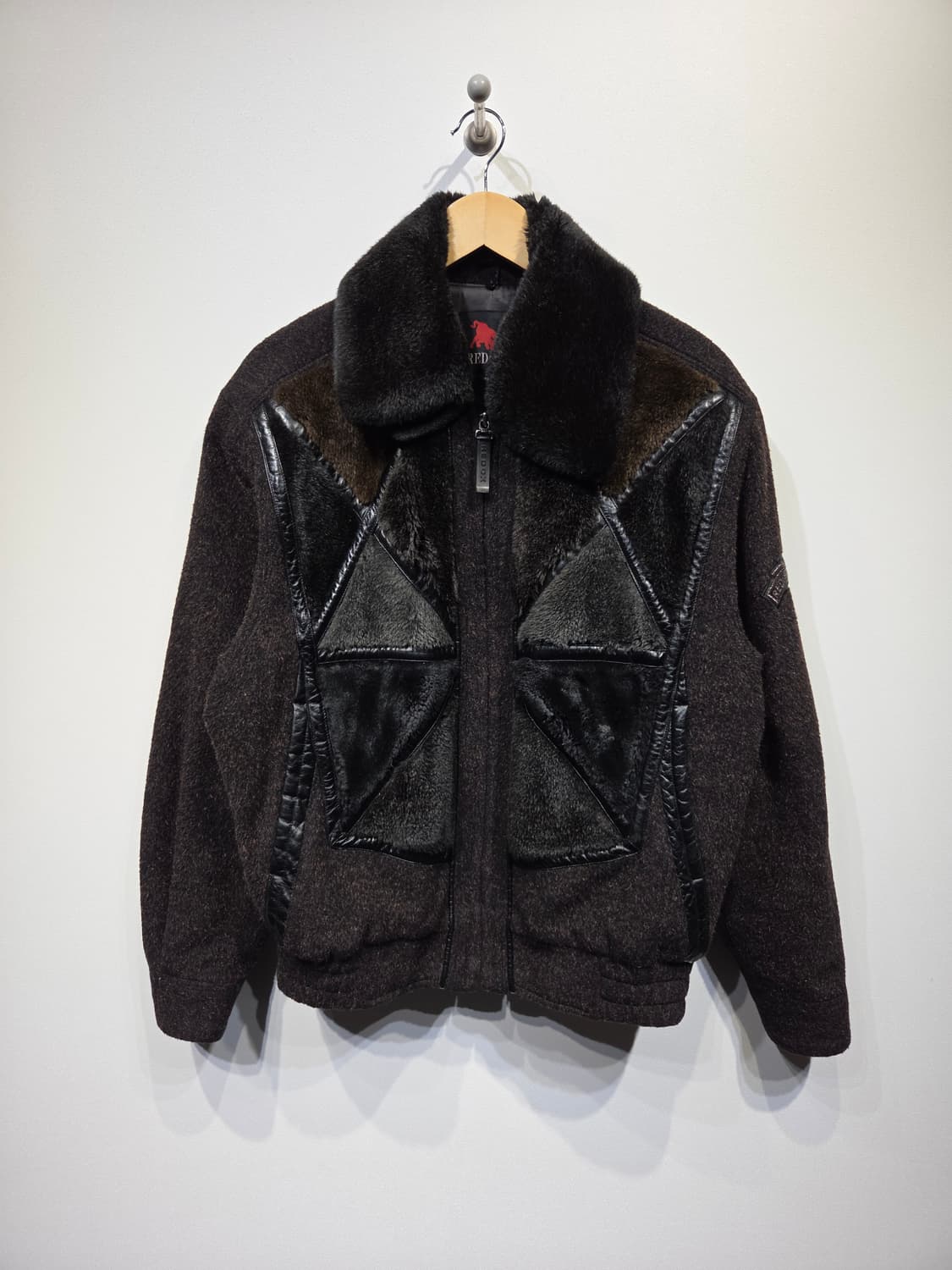 REDOX 레드옥스 울&소가죽 배색 패치워크 자켓 상품이미지2