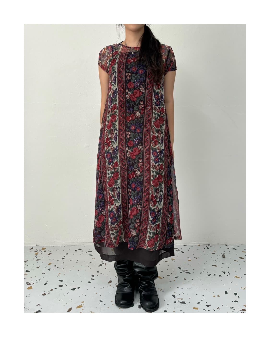 빈티지 레이어드 롱 원피스 상품이미지7