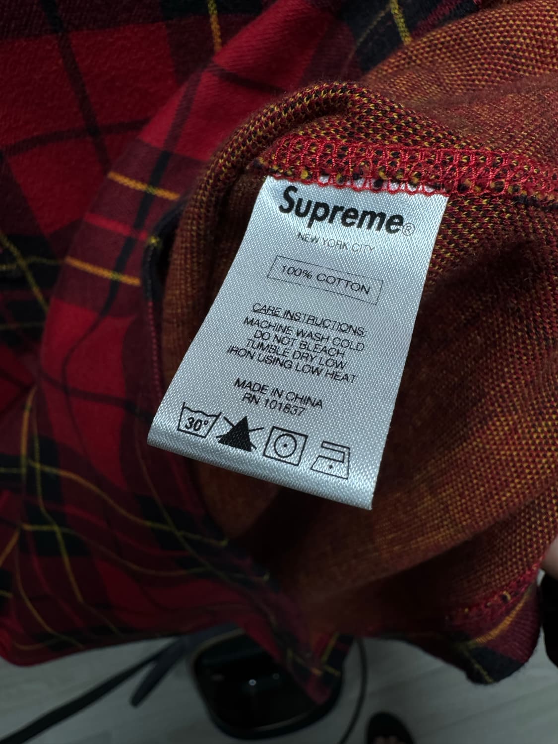 Supreme Checkerd Henryneck Longsleeve 상품이미지3