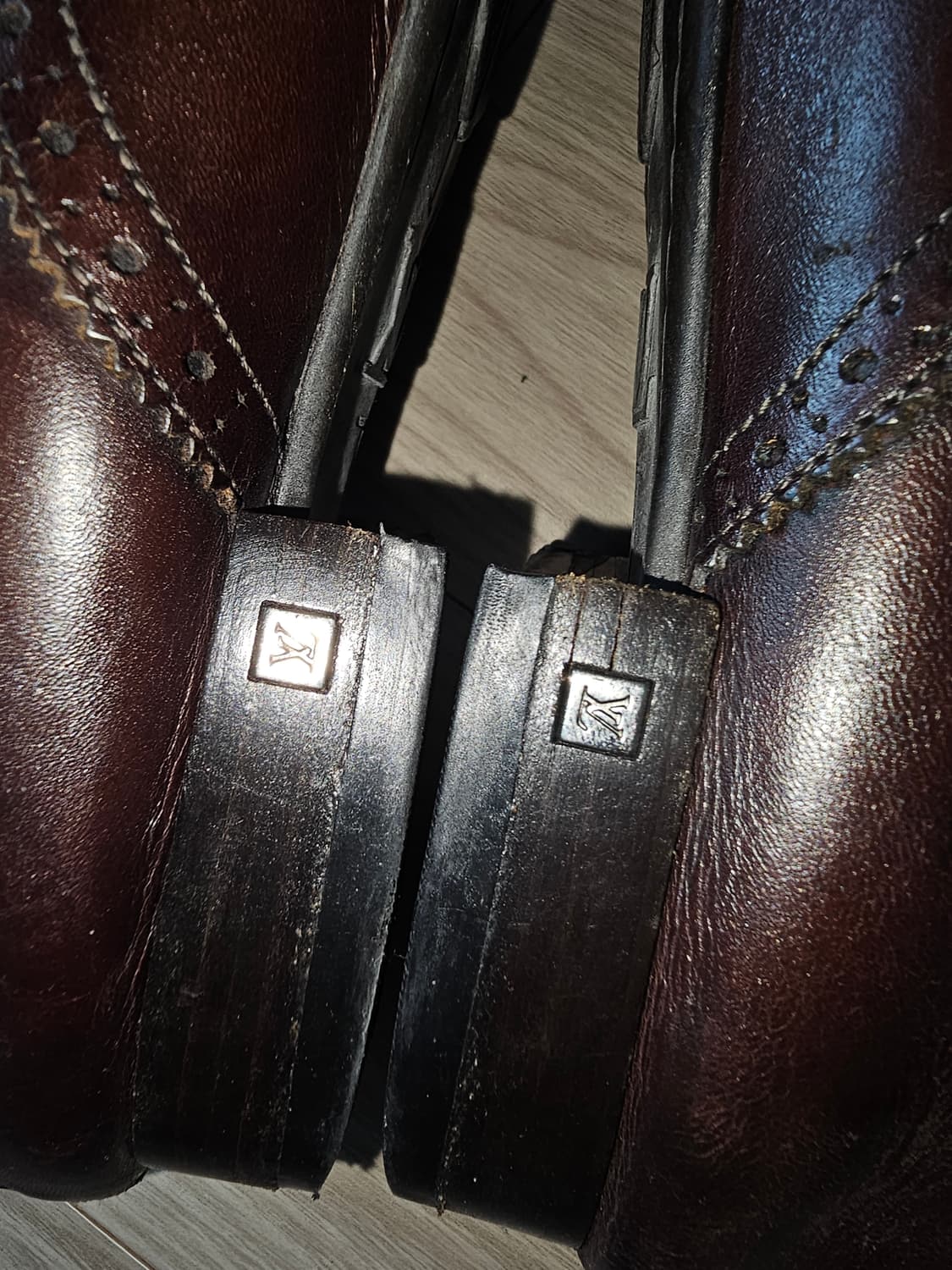 루이비통 남성 브라운 윙팁 구두 상품이미지5