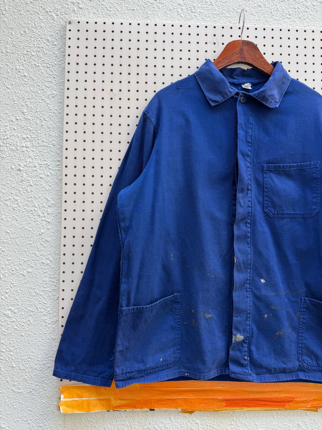 1980s DISTRESSED PAINT WASHED 프렌치워크자켓 상품이미지5