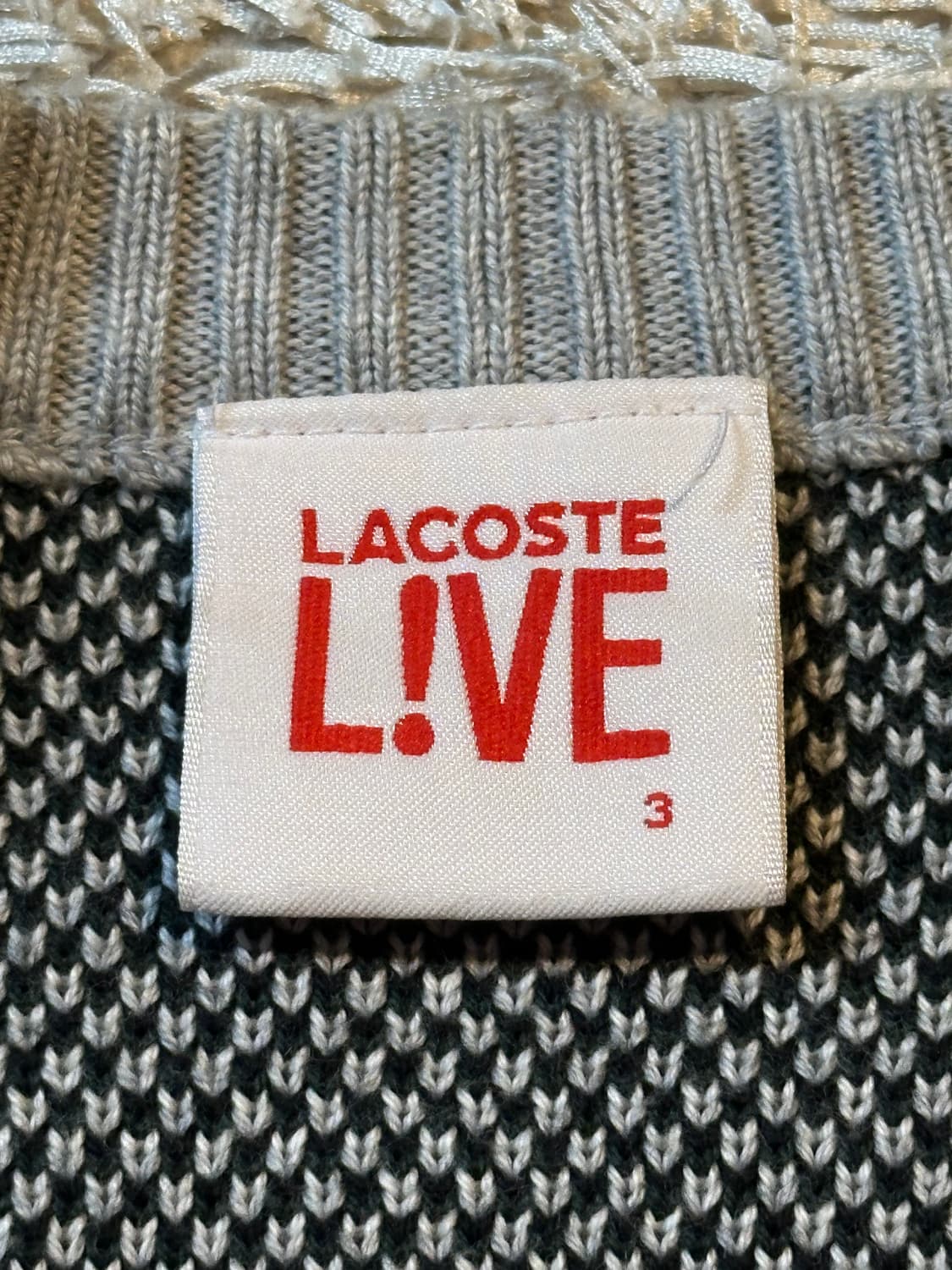 라코스테 LACOSTE 라운드넥 배색 코튼 니트 상품이미지7